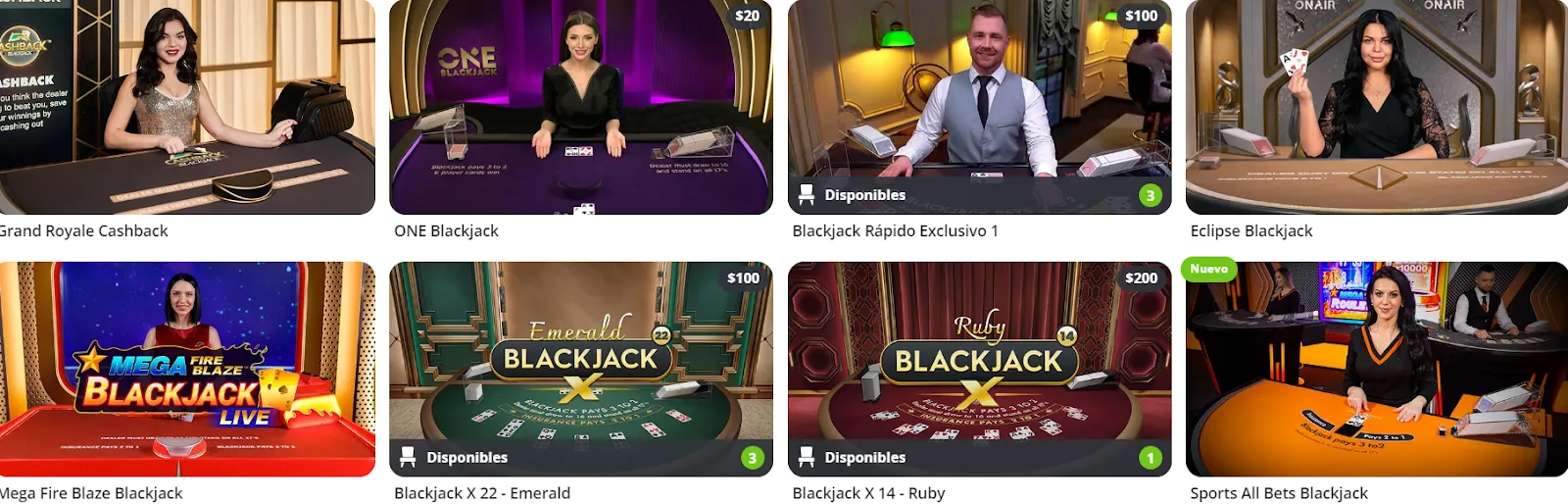 blackjack en vivo