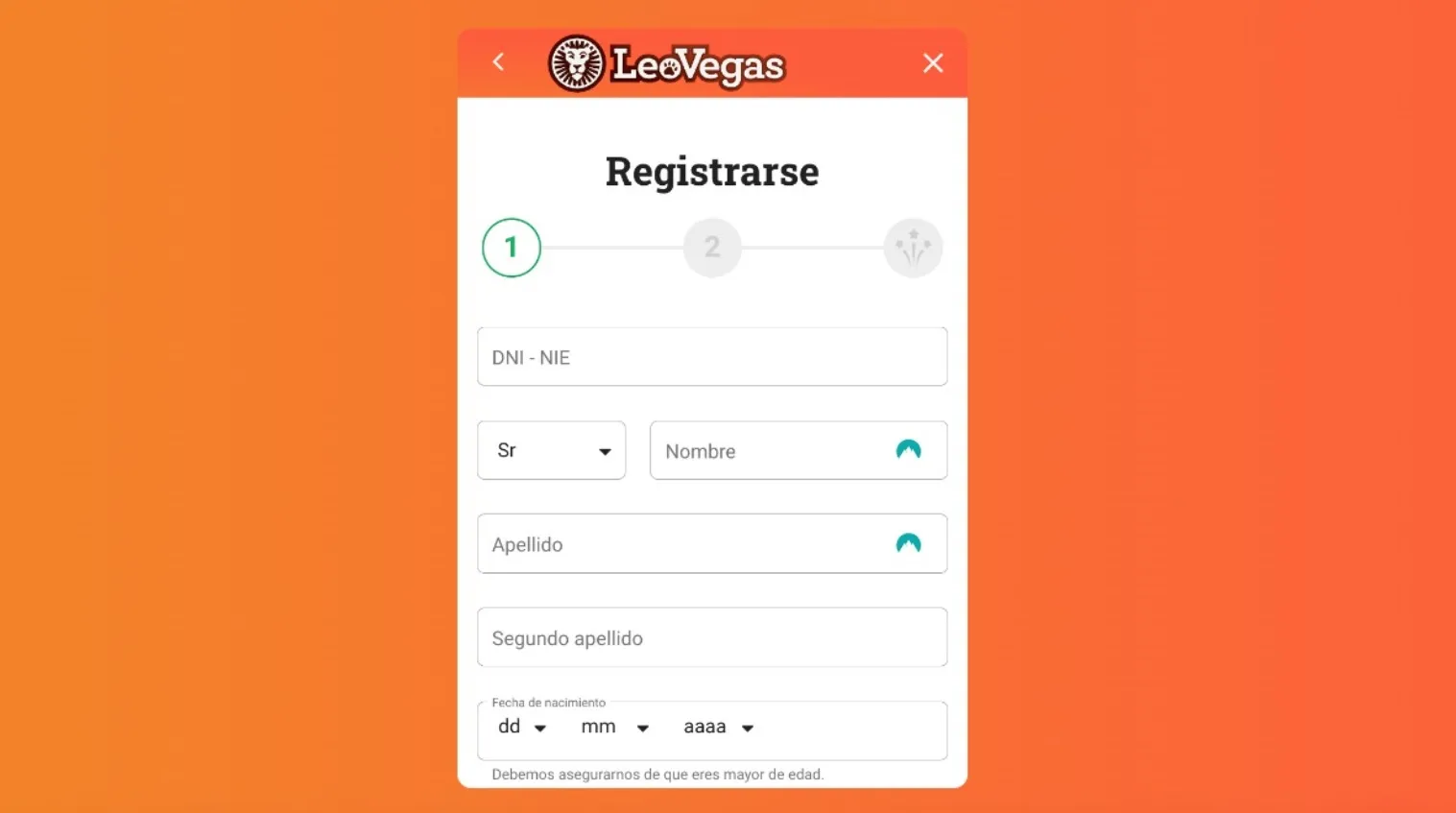 Registro casino LeoVegas 